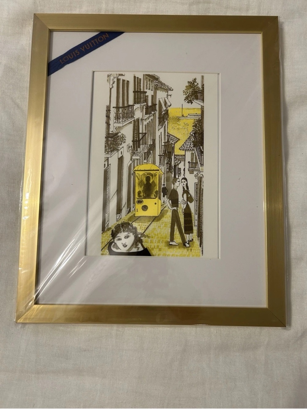 “Lisbon” Louis Vuitton X Ruben Toledo Framed Art City Guide COA